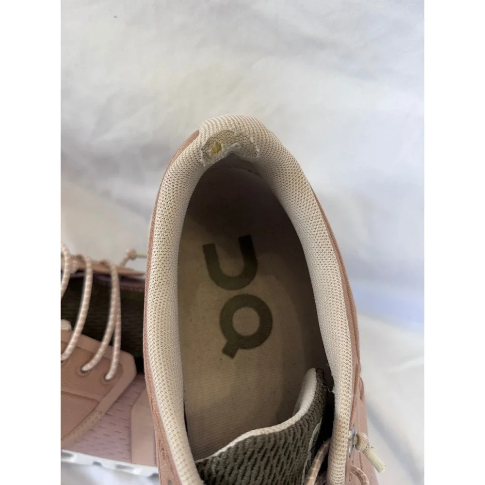On Cloud Running Shoes Womens 8.5 Rose Olive Green Sneakers 19.99502